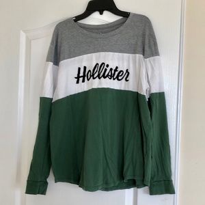 Hollister Striped Logo Long Sleeve Tee
